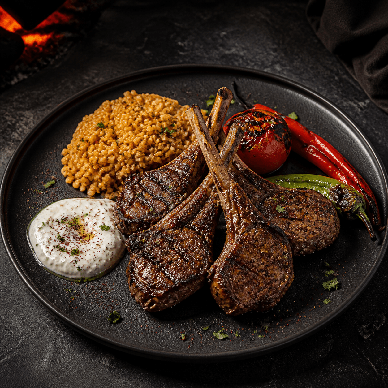 Charcoal lamb chops